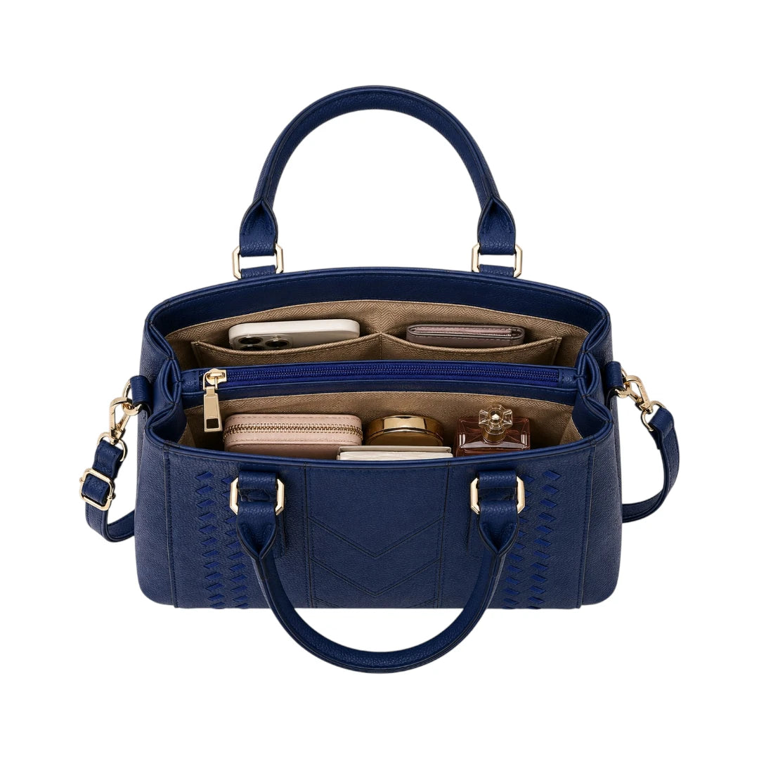 Velinza Navy Crest Women’s Satchel Handbag